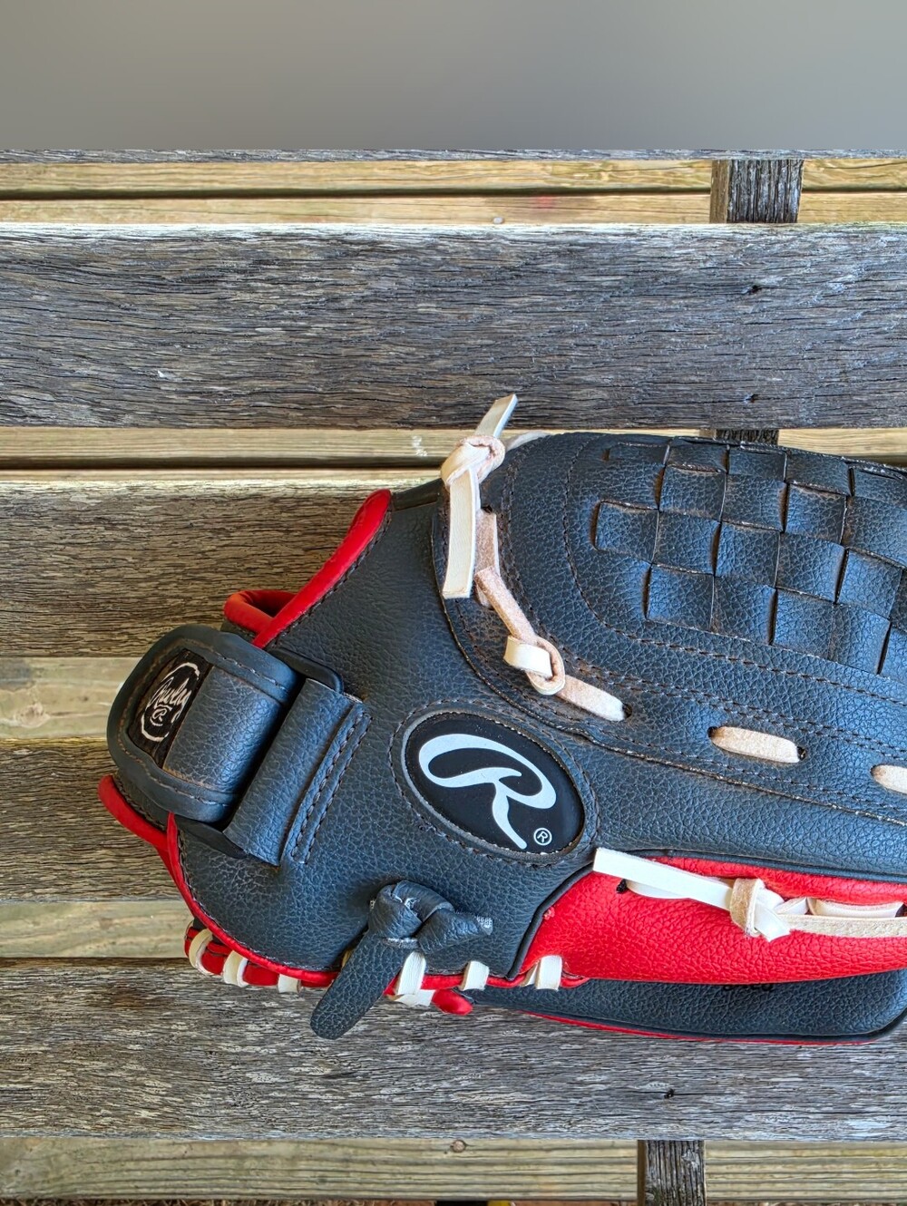 Rawlings Men's Black & Red Leather Baseball Glove